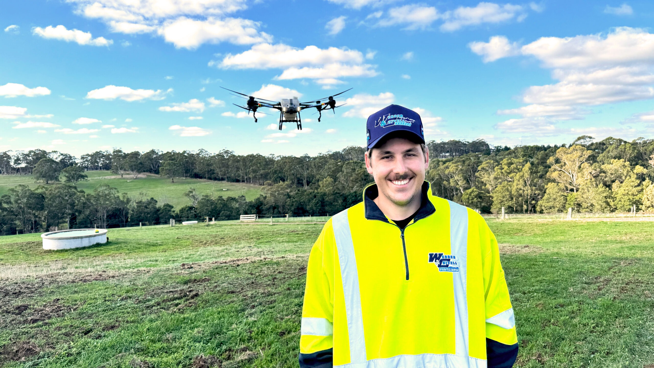 Mitch works in drone spreading and drone spraying